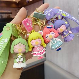 2024 Hot Sale Wholesale Cute Dream Bubble Blowing Girl Backpack Pendant Key Ring Pendant Schoolbag Decoration Gifts for Kids Friends