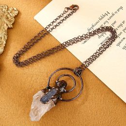 Pendant Necklaces YEEVAA Vintage Style Natural White Crystal Necklace With Blue Bronze Colour Ladies Party Gift