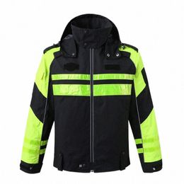 uniform Jacket Safety Clothing Working Clothes Hi Vis Workwear Jacket Reflective Rain Jacket Cycling Multi-functial Pockets H0pu#