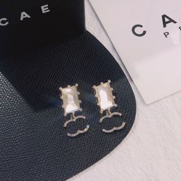 Earrings Luxury Gold-plated Earrings Brand Designer New Rectangular High-quality Diamond Inlay Designed for Charming Women Romantic Love