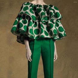 Women's T Shirts Uoozee 2024 Female Fashion Polka Dot Falbala Blouses Spring Summer Casual Elegant Trendy Tops For Women