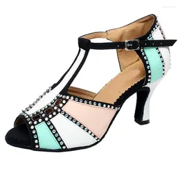 Dance Shoes Elisha Shoe Customized Heel Women Salsa Latin Sandals Open Toe Dancing With Rhinestones More Colors