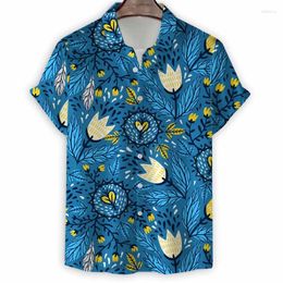 Men's Casual Shirts 3d Print Geometric Shirt Men Summer Vacation Hawaiian Tops Street Beach Oversized Short Sleeves Lapel Button Blouse