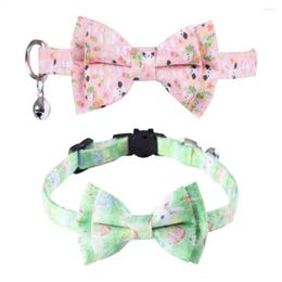 Dog Apparel Bowtie Collars Stylish Cute Easter Collar With Bow Tie Adjustable For Dogs Cats Birthday Wedding Parties