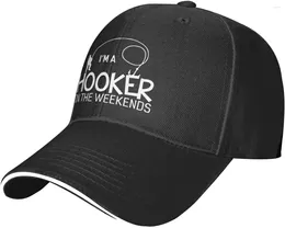 Ball Caps Hooker-On-The-Weekend-Baseball-Cap Mens Vintage Snapback Hats Trucker Dad Hat Black