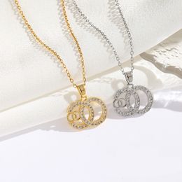 Classic Gold Plated Brand Designer Pendants Necklaces Stainless Steel Letter Choker Pendant Necklace Beads Chain Jewellery Accessories Gifts