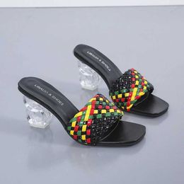 Slippers Slippers Fasion Strange Style eel PVC Transparent Womens Sandals Peep Toe Summer New Design Woven Outdoor Soes H2403264HM8