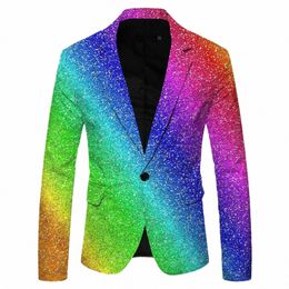 men Shawl Lapel Blazer Design printed Sequin Suit Jacket Dj Club Stage Singer Clothes Nightclub Blazer Wedding Party Suit Jacket 31eh#