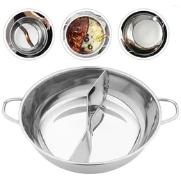 Double Boilers Stainless Steel Mandarin Duck Pot Practical Pan With Divider Partition Kitchen