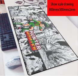 Pads anime hunter x Hunter mouse pad 80X30 Game 2mm MousePad Oversized Laptop Keyboard Pad Table Mat for playing games