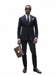 anniebritney Black 2 Piece Slim Fit Formal Men Suit Custom Groom Wedding Tuxedo 2 Piece Prom Wedding Busin Men Suit Set g3V1#