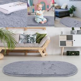 Carpets Area Rug Ultra-Soft Comfortable Plush Bedroom Floor Mat Quick-Drying Anti-Slip Fluffy Grey Oval Carpet For Nursery