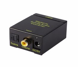 Black Digital Optical Coax Coaxial Toslink to Analogue RCA Audio Converter with 35mm Jack Port3071381