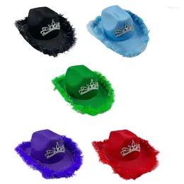 Berets Female Cowgirl Hat Bridal Shower Wide Brim For Cosplay Party Headwear