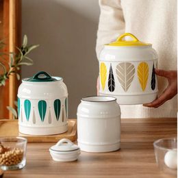 Storage Bottles Ceramic Sealed Can Tea Milk Powder Coffee Kitchen Jar Multi-function Spices Boxes Honeyy