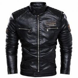 men's Plush Punk Jacket, Oversized Motorcycle Jacket, Busin, Sports, High Quality, Slim, Punk Coat, Autumn, Winter J3Z3#