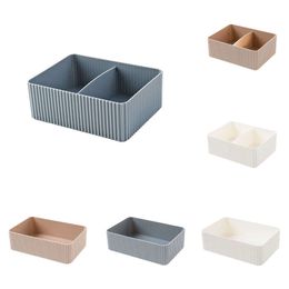 2024 Plastic Home Office Bathroom Storage Box Grid Desktop Sundries Storage Box Makeup Organiser Cosmetic Closet Bin Case