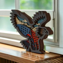 Sculptures Creative 3D Wood Carving Handcraft Multilayer Hollow Animal Decoration Home living room Decorative Art Statue Memorial Gift