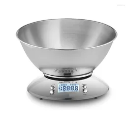 Bowls BEAU- Kitchen Bowl Scale Digital Grammes And Ounces For Baking Cooking Keto Meal Prep Silver