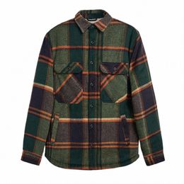 Giacca scozzese da uomo Autunno Inverno Nuovo casual in pile caldo Camicia Cappotti Maschili Capispalla regolari Cappotti 96vC #