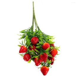 Decorative Flowers Fake Greenery Branches Simulated Strawberry House Plants Artificial Fruit Stems