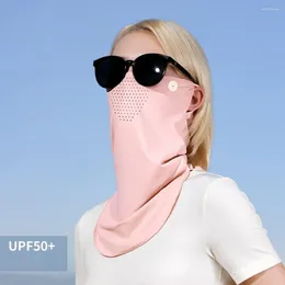 Scarves Solid Colour Silk Mask UV Protection Summer Face Cover Neck Wrap Shield Fishing