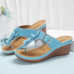 Slippers Slippers Wedge sandals 2024 wolesale fasion unique style pu strap design sandalias mujer outdoor women wedge soes for slingback H240326WVYJ