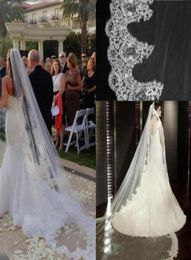 New White Ivory Lace Wedding Veil Bridal Veil Cathedral Long Arabic Wedding Veils For Cathedral Wedding Dress2020042