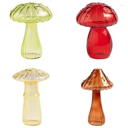 Vases 4 Pcs Hydroponic Plant Nordic Style Mushroom Glass Bud Flower For Home Office Living Room Deco