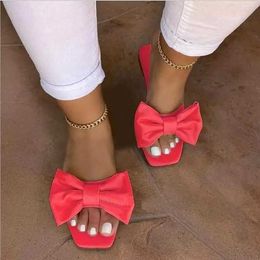 Slippers Slippers Spring/Summer 2018 New Outdoor Plain Bow Anti slip Beac Womens Casual Full Size Fashion Sandals H240326WXY7