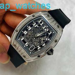 Wristwatches Richardmills Luxury Watches Automatic Mechanical Calendar 38.7 x 47.5mm Mens Watch Rm67-01 Platinum Original Diamond/half Diamond Red Spicy FU7O