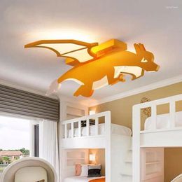 Ceiling Lights Spitfire Dragon Cartoon Children's Room Living Lamps LED Study Boy Bedroom Deco Bar