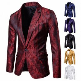 british Style Men's Jacquard Suit Jacket Black White Navy Fi Men Busin Wedding Party Tuxedo Dr Blazers Size XXX-S U1ll#