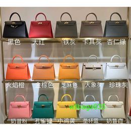Ky Tote Bags Trusted Luxury Leather Handbag Same Colour Oil Edge Palm Pattern Leather Bag Autumn and Winter New Womens Leather Bag Versatile Han have logo HB9N