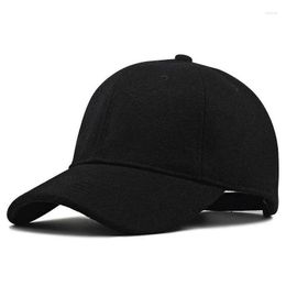 Ball Caps 57-62Cm 61-68Cm Big Head Man Large Size Wool Baseball Hats Male Winter Outdoors Plus Felt Sport Drop Delivery Fashion Access Otnsj