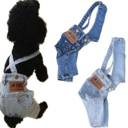 Rompers Denim Jumpsuit for Dogs, Puppy Costumes, Denim Overalls, French Bulldog, Yorkshire Terrier, Pet Pants, Jeans, L