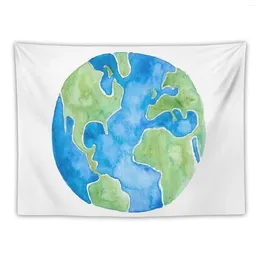 Tapestries Watercolour Globe Tapestry Room Decor Decorative Wall