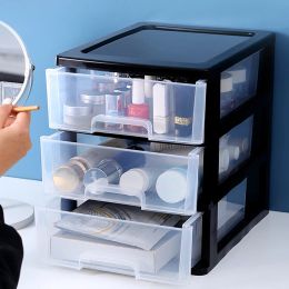 Bins Desk Drawer Storage Cabinet Transparent Plastic Container For Cosmetic Desktop Organizer Box Sundries Stationery Makeup Storage