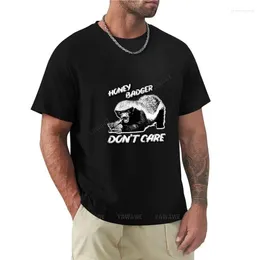 Men's Polos Honey Badger Don't Care T-Shirt Funny T Shirt Oversized Black For Men Cotton Mens Summer