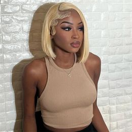 Homgoss 613 Blonde Lace Wig 13x4 HD Transparent Lace Frontal Bob Wig Human Hair Pre Plucked Straight Human Hair Wigs For Women 240314