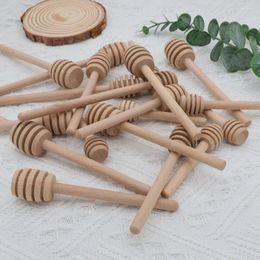 Spoons 10 Pcs Wooden Honey Stick Portable Convenient Dipper Stir Sticks Household Coffee Dispenser Mixing