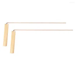 Measuring Tools 2pcs 99.9%Pure Copper Probes Rod For Divination Tool With Wooden Handles 13.86 X 6.93 0.71 Inches Water Rods