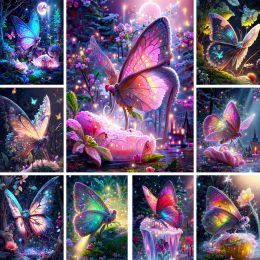 Number Wall Art Pictures Handmade Acrylic Paints By Numbers Landscape Paintings for Living Room Home Decoration Cartoon Butterfly