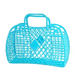 Baskets Plastic Hollow Shopping Storage Basket Large Portable Foldable Bath Basket Portable Fruit Basket