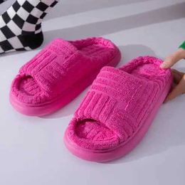 Slippers Slippers women 2024 spring/autumn towel pattern thick bottom home non-slip outer slippers sandals 36-41 H240326USY2