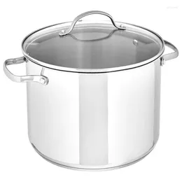 Cookware Sets Stainless Steel Stock Pot With Lid 8-Quart Silver