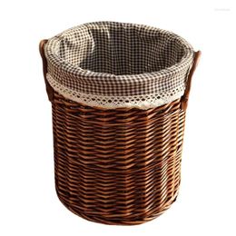 Laundry Bags Woven Basket Clothes Rattan Storage For Home With Lid Hamper Cloth Line Organiser