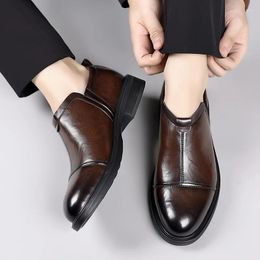 Casual Shoes Men's Fashion Trends Leather Loafers Formal Party Business Negotiation Social Office Comfort Round Toe