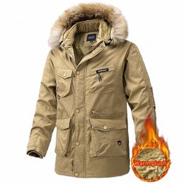 Winterjacke Männer verdicken Fleece-Jacken männliche Streetwear Windjacke Parkas Mantel abnehmbare Hoodies Cott-gepolsterte Mann Kleidung U8Al #