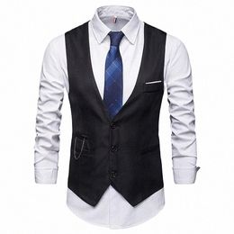 2020 New Arrival Dr Vests For Men Slim Fit Mens Suit Vest Male Waistcoat Gilet Homme Casual Sleevel Formal Busin Jacket r94O#